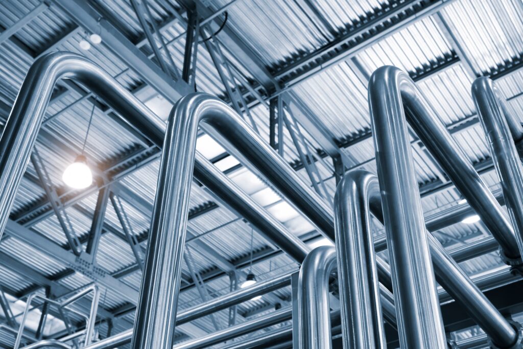 Industrial manufacturing pipes warehouse